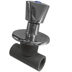 KIT CROMADO 33mm LARGO. INCLUYE: VÁSTAGO, MANILLA Y CUBRE FALLA DESLIZANTE.